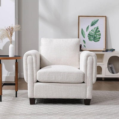 Modern Upholstered Accent Chair With Arms, 1 Piece