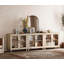 Buffet 3 en 1, armoire d'appoint avec armoire de rangement et porte vitrée, console pour la cuisine, la salle à manger et le salon, 101,6 po-1064489611