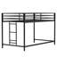 Lit mezzanine simple Adam noir robuste pour les enfants, peu encombrant, lit mezzanine avec échelle d'escalade facile et garde-corps, cadre de lit mezzanine pour la chambre à coucher