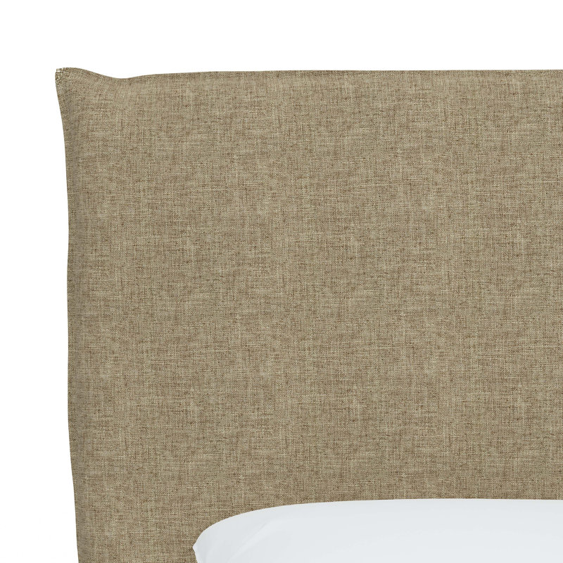 Lit tapissier standard à profil bas Bessinger, Lin naturel texturé Zuma, Très grand