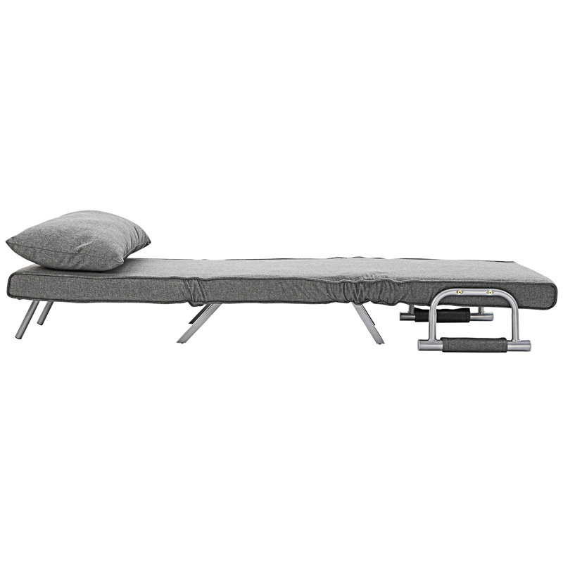 Single Person Folding 5 Position Convertible Sofa Bed W/Pillow