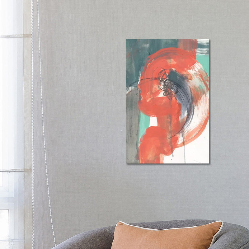 Juxtaposed Coral II by Jennifer Goldberger - Wrapped Canvas Print, 66.04 cm H x 45.72 cm W