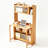 Writing Desk with Hutch Bookshelf, Foldable Bamboo Computer Desk with Storage Shelves, Wall-Mounted Drop-Leaf Table for Home Office-2077920480