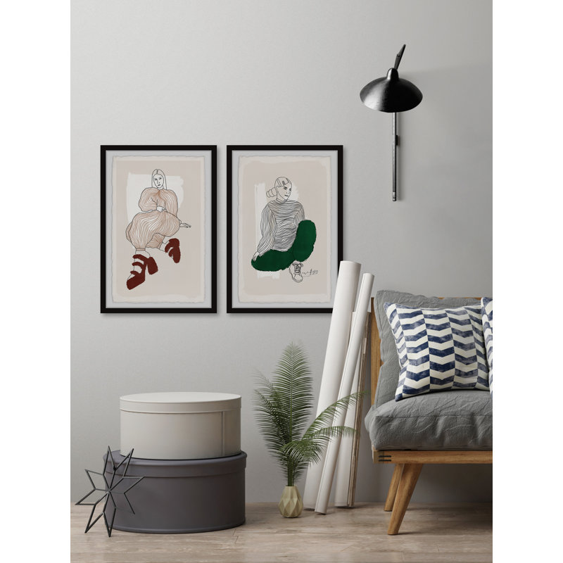 Abderahmane Never Look Back by Marmont Hill - 2 Piece Single Picture Frame Painting Set, 61cm H x 82cm W x 3.81cm D
