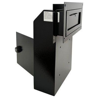Boîte ouverte à porte verrouillable avec serrure à combinaison - boîte aux lettres en acier avec accès arrière, emplacement pour courrier à déposer, dépôt, clé de nuit et boîte aux lettres empêchant la pêche à l'argent, noir durable