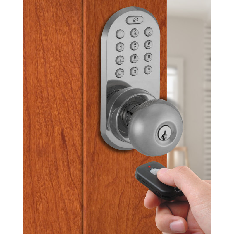 Bouton de porte d'entrée sans clé, Nickel satiné