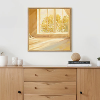 Yellow Sun Rays Shine Through The House Window Warm Atmosphere Illustrations Wall Decor
