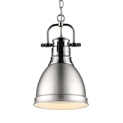 Luminaire suspendu unique à 1 lumière Alethia sans accents de matériau secondaire ou d'accent
