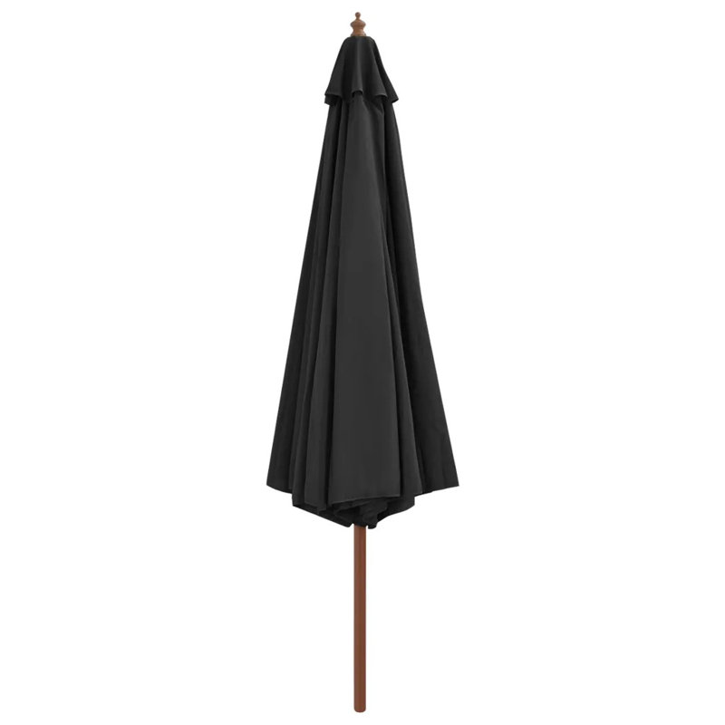 Saxis Outdoor Parasol with Wooden Pole, Anthracite