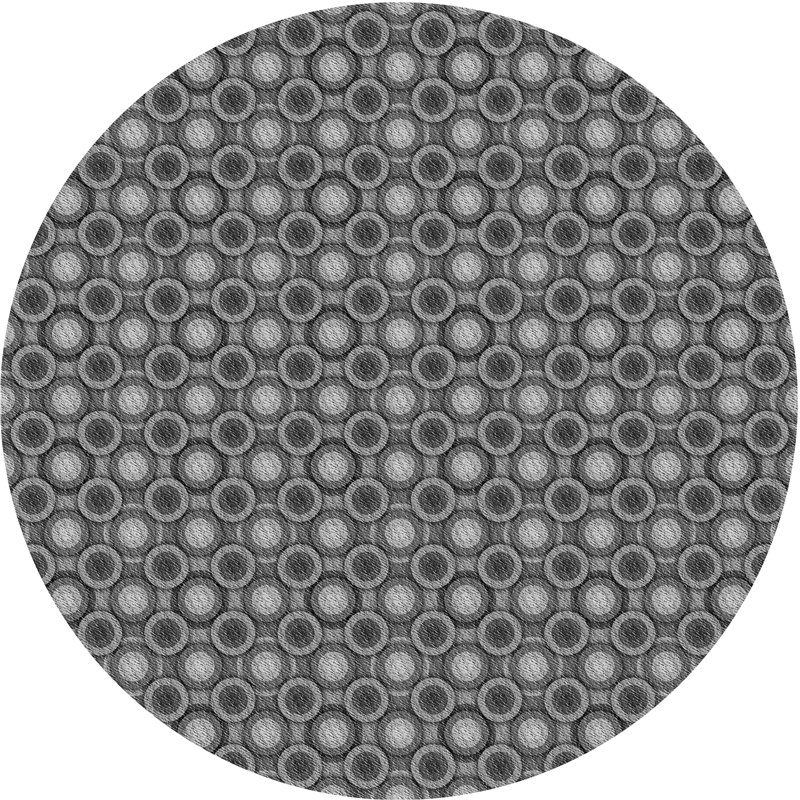Tapis zone grise à motifs, Rond 8 pi
