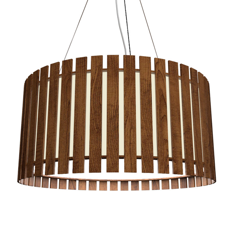 3 - Light Chandelier, 8.58" H x 19.5" W x 19.5" D, Imbuia