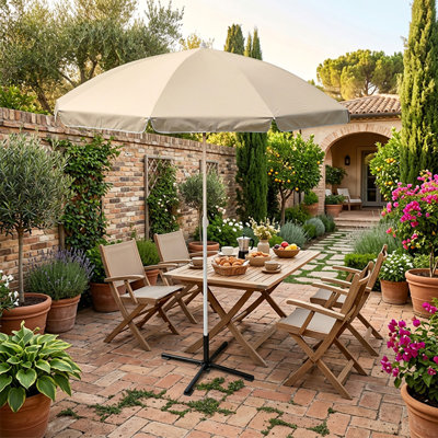 Outdoor Patio Umbrella, UPF50+ UV Protection Waterproof Market Table Umbrella with Adjustable Pole for Garden, Backyard, Beach, Poolside, Cafe