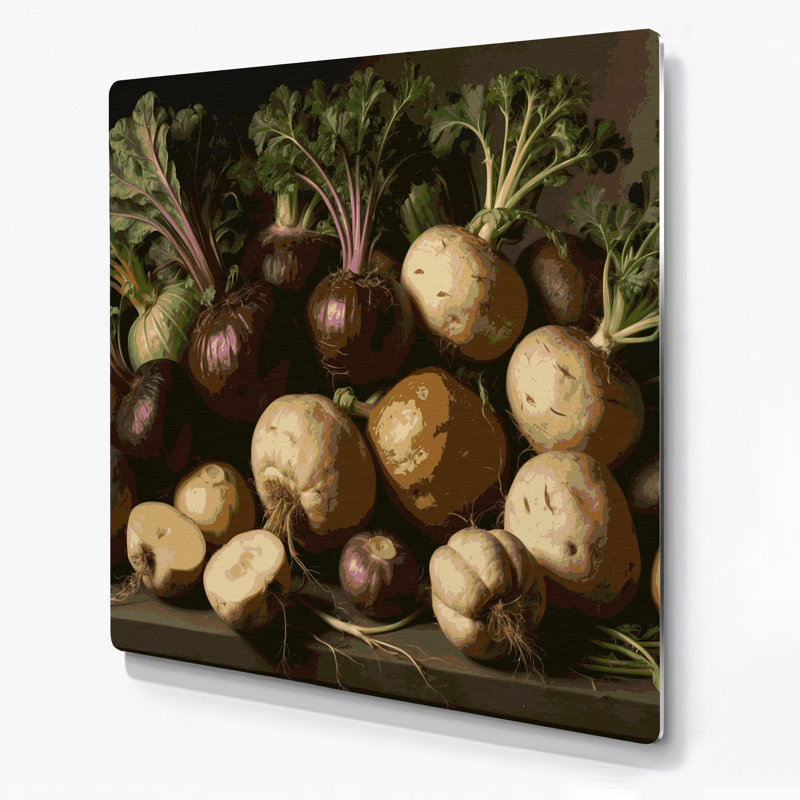 Légumes, art mural brun en métal Rutabaga, H 16 po x l 16 po