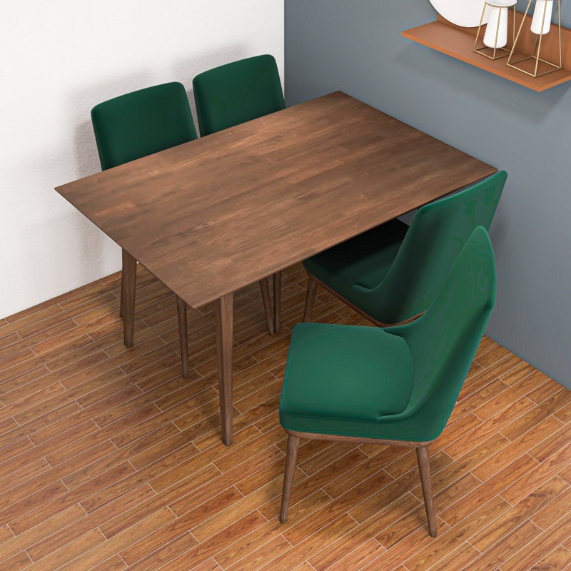 Keyarna 4 - Person Solid Wood Solid Wood Top Four Leg Dining Set