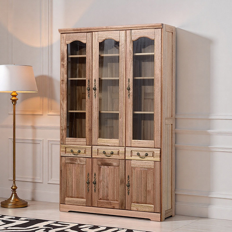 Pure solid wood furniture storage bookcase