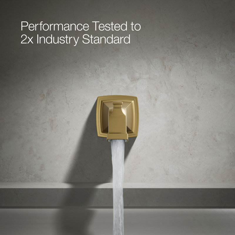 Riff Wall-Mount Diverter Bath Spout, Vibrant Brushed Moderne Brass