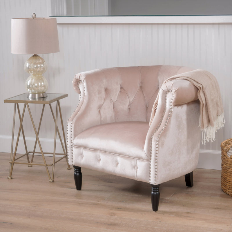 CHAISE CLUB, Velours champagne