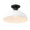 Plafonnier extérieur 1 lumière Yep par Golden Lighting Levitt en noir naturel et abat-jour blanc naturel