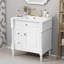 Meuble-lavabo autoportant de 30 pouces avec lavabo, tiroir rabattable et support de rangement noir-1874626515
