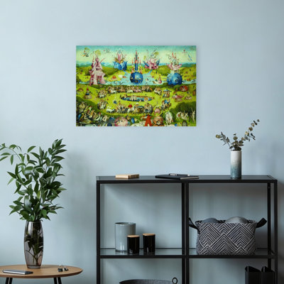 Top Of Central Panel From The Garden Of Earthly Delights Classic Surreal Wildlife Wall Art Print by Hieronymus Bosch - 1 Piece Wrapped Canvas Wall Art