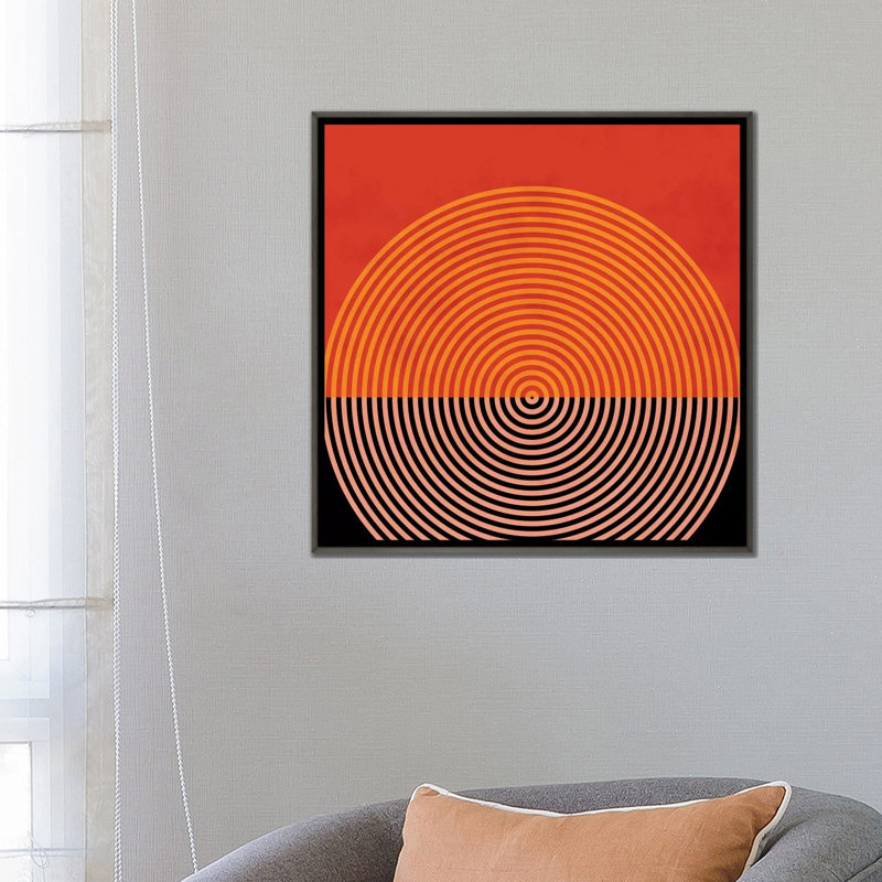 «Lines and Shapes I» par Ana Rut Bré - impression d'art graphique, H 26 po x l 26 po x P 1,5 po, Toile avec cadre gris