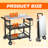 Foldable 3-Tier Grill Cart, Outdoor Grill Table with Wheels, Movable Food Prep Table, Rolling Barbecue Cart, Stainless Steel Pizza Oven Table for Patio, Garden, Backyard