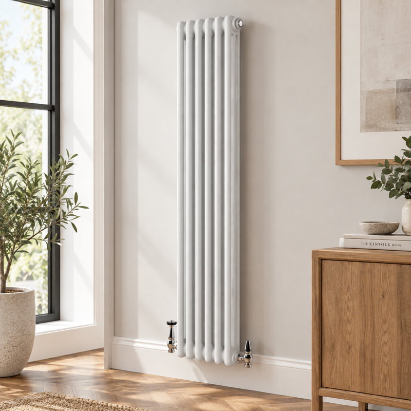 Uxbridge Vertical Traditional Colosseum Radiator, 1800mm H x 290mm W x 130mm D, White