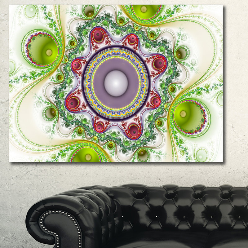 " Light Green Pattern With Circles ", 30" H x 40" W x 1" D