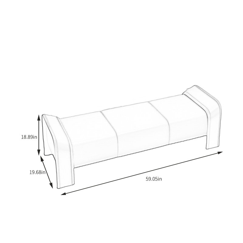 Banc rembourré en cuir Runfried Match, Café