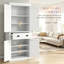 Armoire de rangement autoportante, armoire de cuisine avec tablettes réglables, élégante armoire de salle de bain