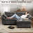 88.9" Wide Comfy Cloud Couch with Ottoman, Cloud Modular Sectional Sofa, Sectional Couches for Living Room-Cloud-Like Chenille Upholstery Bonless, Tufted Back, and Modern Design-2111480246