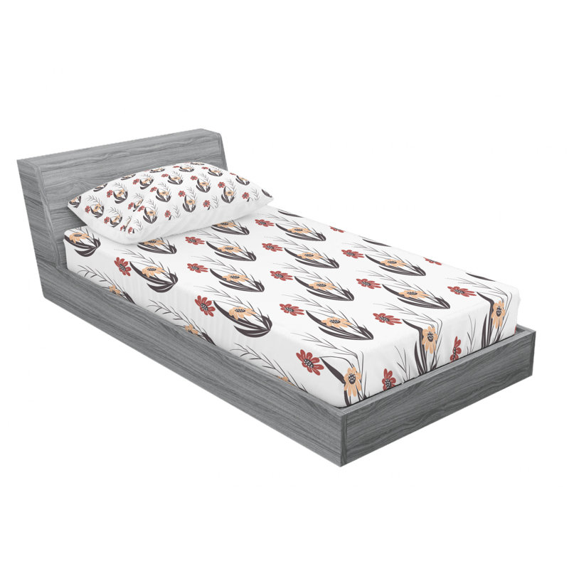 Microfiber Geometric Sheet Set, Twin XL Sheet Set with Fitted Sheet