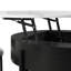Table basse à plateau relevable moderne avec rangement et 3 repose-pieds blanc et noir-130569187-130569190