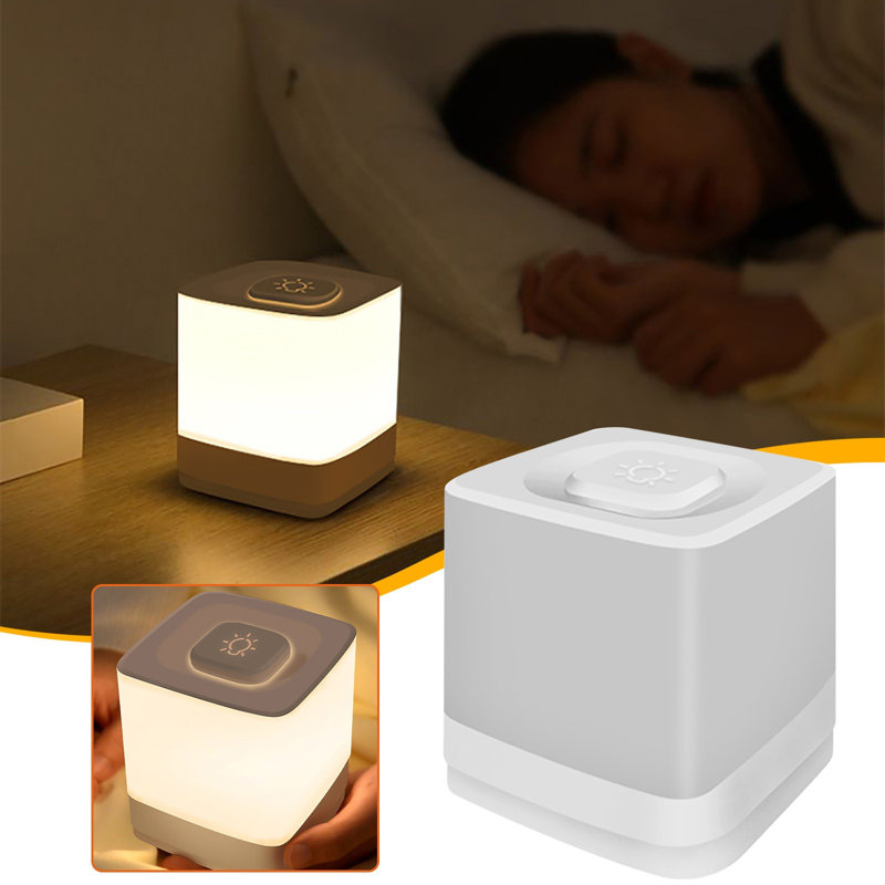 Rechargeable Small Desk Light Bedroom Warm Light Ambience Light Sleep At Night Eye Protection Soft Light LED Bedside Light Sleep Light