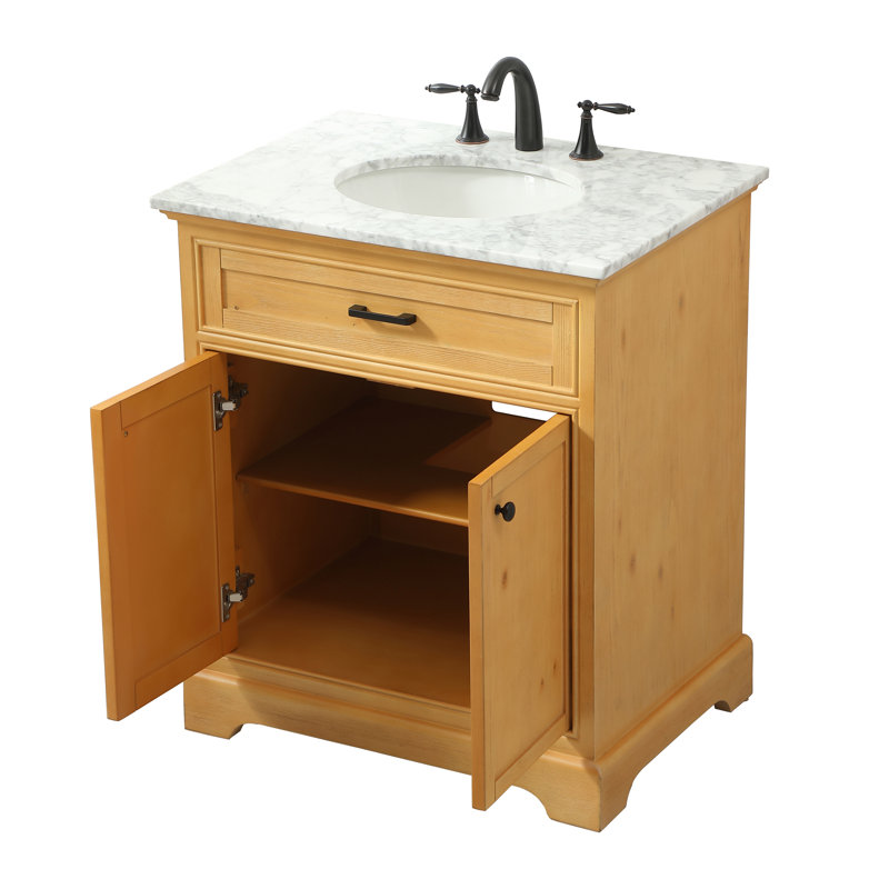 Ensemble de meuble-lavabo simple 30 po Hermes, Bois naturel