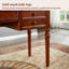 47.24"Brown Retro Rectangle Solid Wood Writing Desk,5-drawer-1576453853