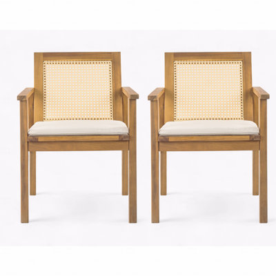 Ensemble de 2 chaises de patio d'extérieur avec coussin