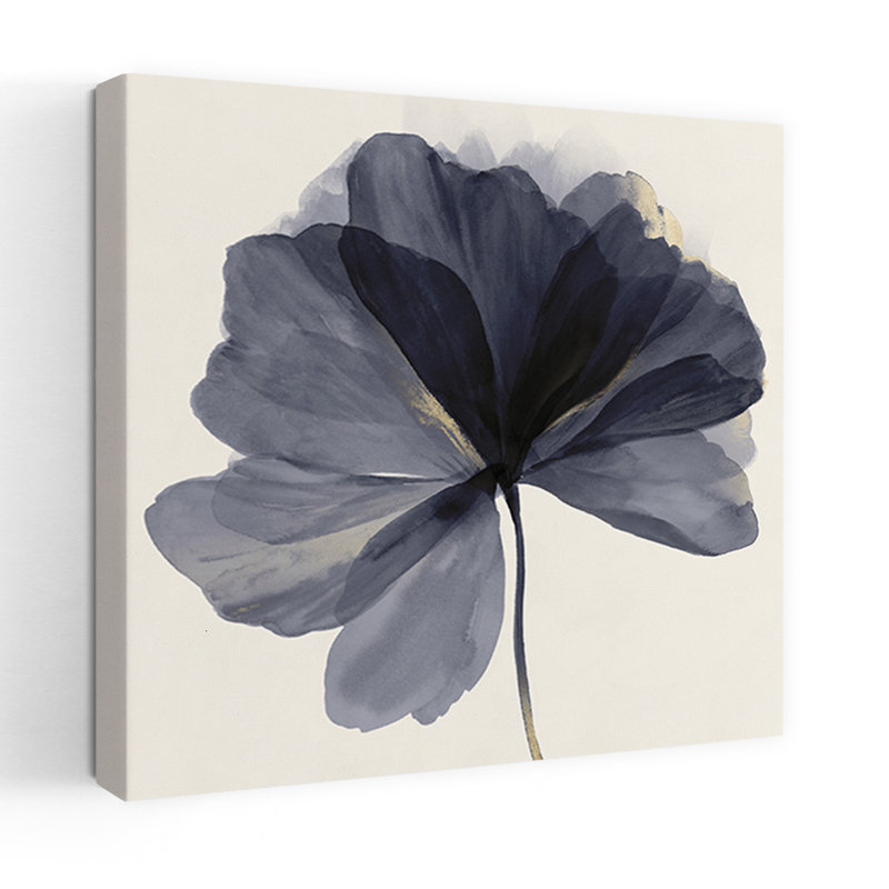 «Petals Of Midnight Serenity I», art mural abstrait contemporain, 36" H x 36" W