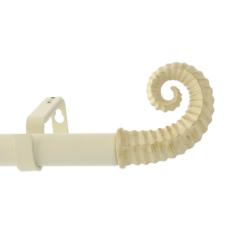 Tringle à rideaux simple réglable 1 po Bax, Blanc doré de France, H 1 po x l 48 po x P 7 po