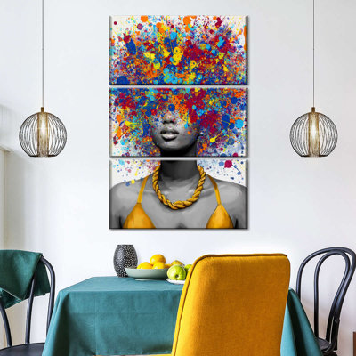 " Afro Pop II Multi Piece Canvas Print " by Harper D. 3 - Pieces