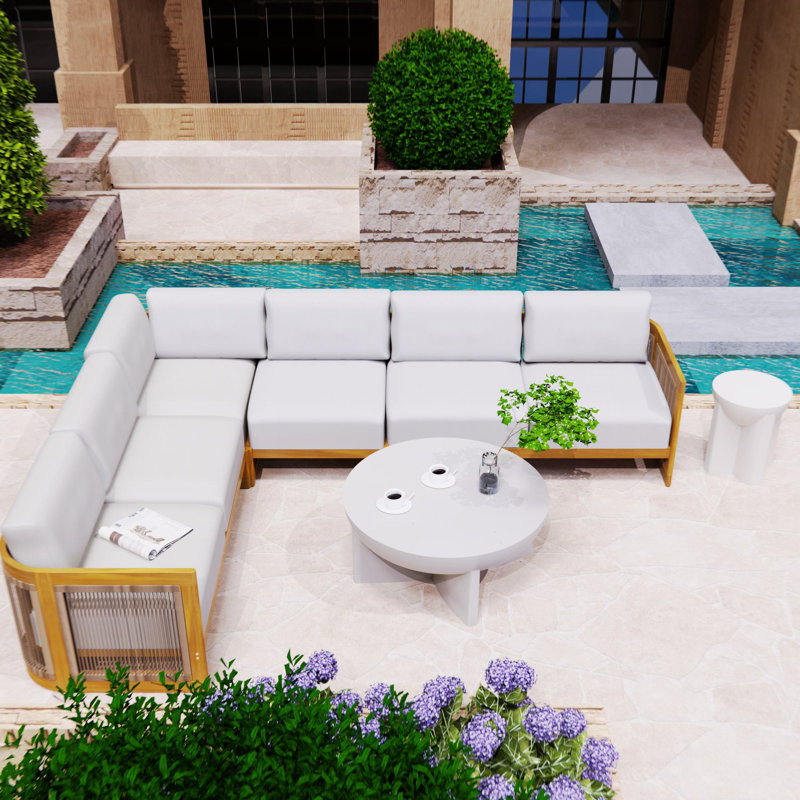 Acacia 6-Person Outdoor Sectional Seating Group With Cushions