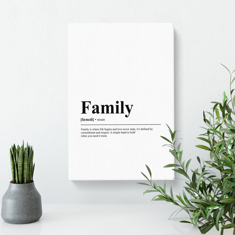Dictionary Family Typography - Wrapped Canvas, 76cm H x 50cm W x 3cm D
