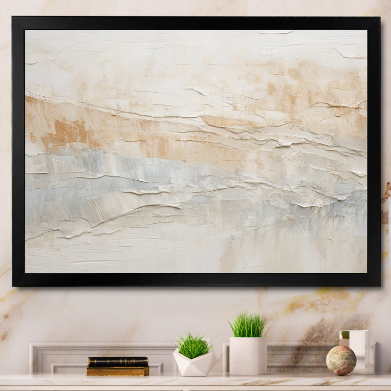 Minimalisme Geige Glacier Harmony II - reproduction d'art sur toile abstraite, Cadre simple noir, H 16 po x l 32 po x P 1 po