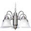  Lustre suspendu à 5 lumières en nickel brossé avec abat-jour en verre albâtre élisalde Elizabeth-855636403