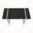 Ally Black Finish Computer Desk With Silver Metal Leg, 29.79" H X 48.72" W X 23.45" D