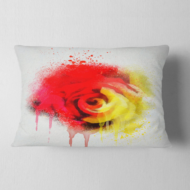 Coussin lombaire rose aquarelle flowerswork magnifique