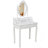 4-Drawer Vanity Desk Set With Mirror & Cushioned Stool-426877770