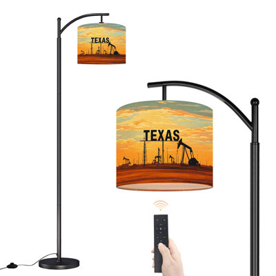 Lampe sur pied arc avec abat-jour ajustable champ de pétrole Texas Lampe sur pied 3 températures de couleur à intensité variable pour lampe