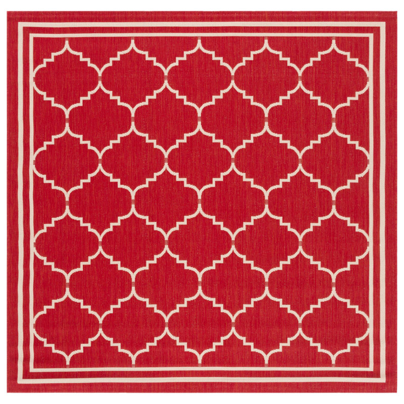 Tapis d'intérieur / extérieur à motif géométrique Herefordshire Performance, Carré 6 pi 7 po