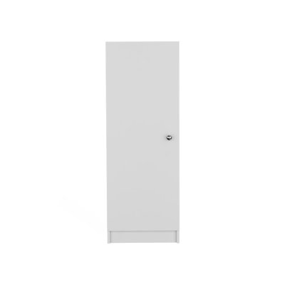 Armoire de cuisine H 47 po, armoire à une porte, quatre tablettes intérieures, blanc